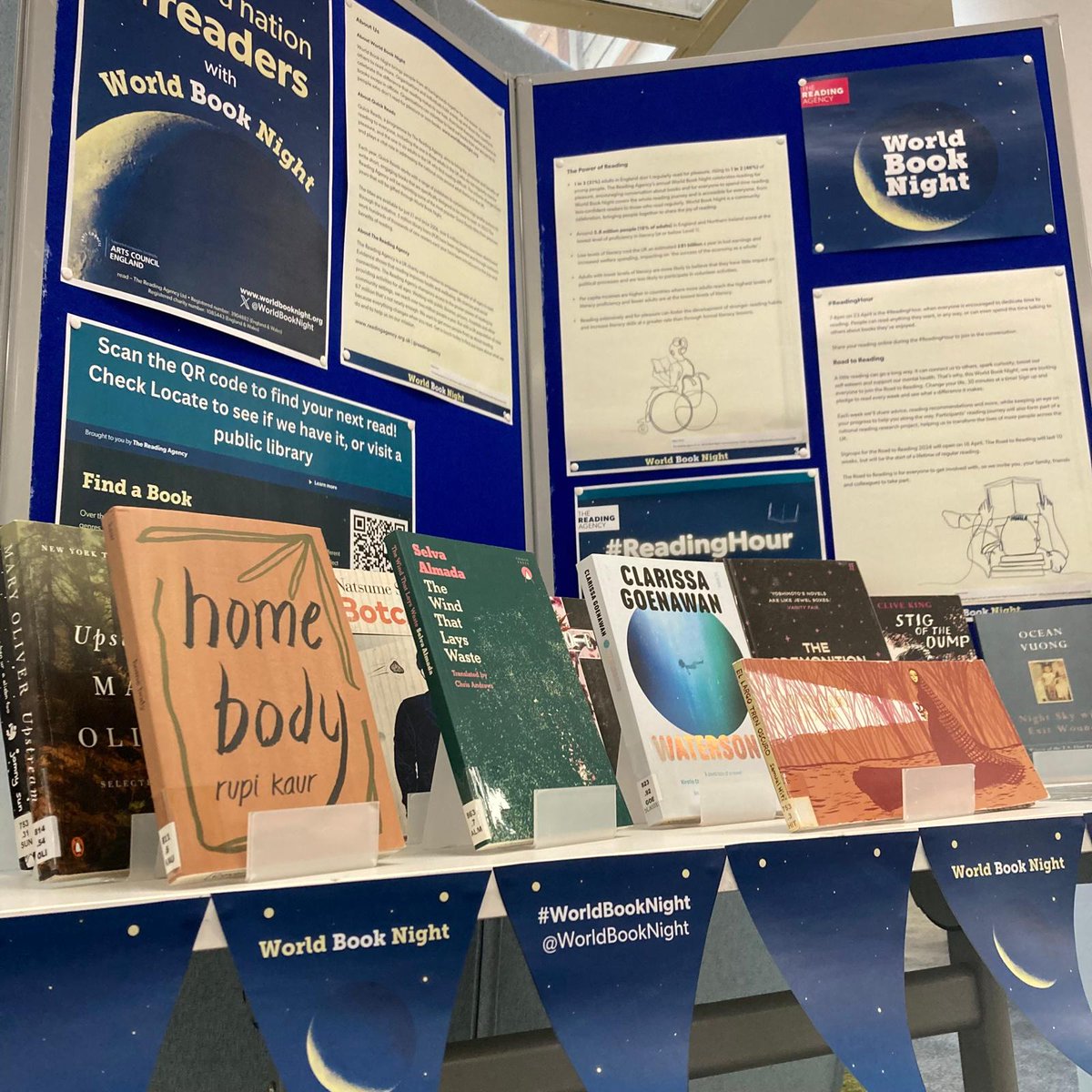 Tonight is #WorldBookNight and the perfect opportunity to find your next read! 📚 Check out the display on the ground floor & take part in #ReadingHour tonight from 7pm. For more info on this brilliant initiative, check out @WorldBookNight & @readingagency #readingforpleasure