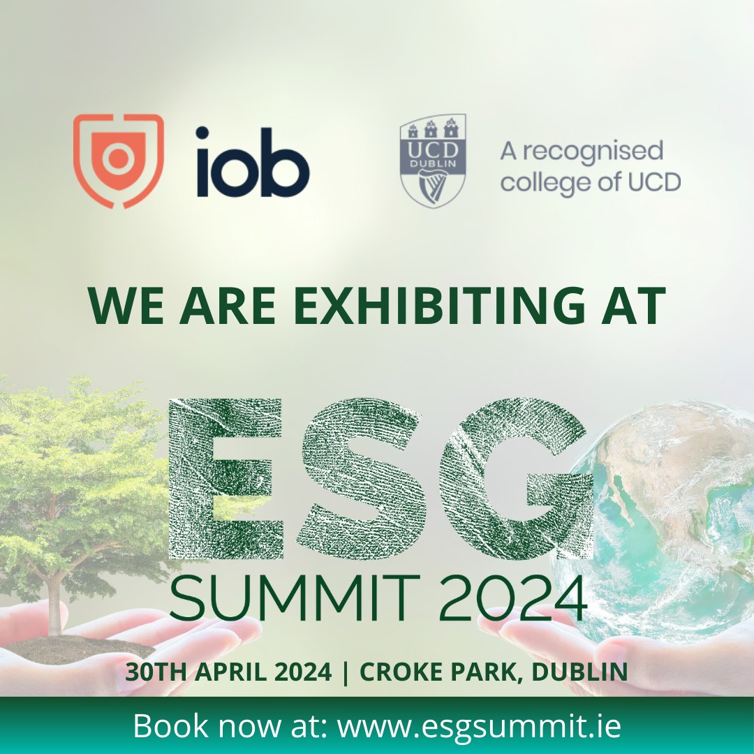 iob (@ioblearn) on Twitter photo IOB are delighted to be exhibiting at <a href="/ESGSummit/">ESG Summit</a> 2024. We hope you will join us on April 30th at Croke Park as we share and discuss real-world best practices and game-changing strategies to empower you to create a reliable, data-driven foundation for achieving ESG goals.
📅 IOB are delighted to be exhibiting at <a href="/ESGSummit/">ESG Summit</a> 2024. We hope you will join us on April 30th at Croke Park as we share and discuss real-world best practices and game-changing strategies to empower you to create a reliable, data-driven foundation for achieving ESG goals.
📅