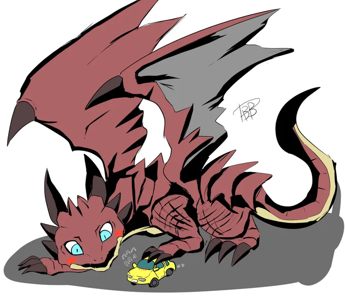 #ドラゴンの日 車に興味をもったドラゴン 