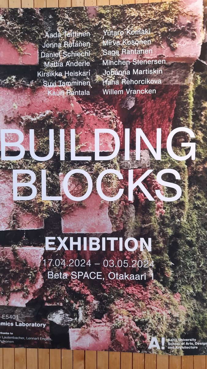 2 unexpected factors in the @valuebiomat Researcher meeting at @AaltoUniversity: heavy #snow fall on 23.04.24 as a big sign ofclimate change (unusual also for the south of Finland at this time) and nice #art exhibition #BuildingBlocks