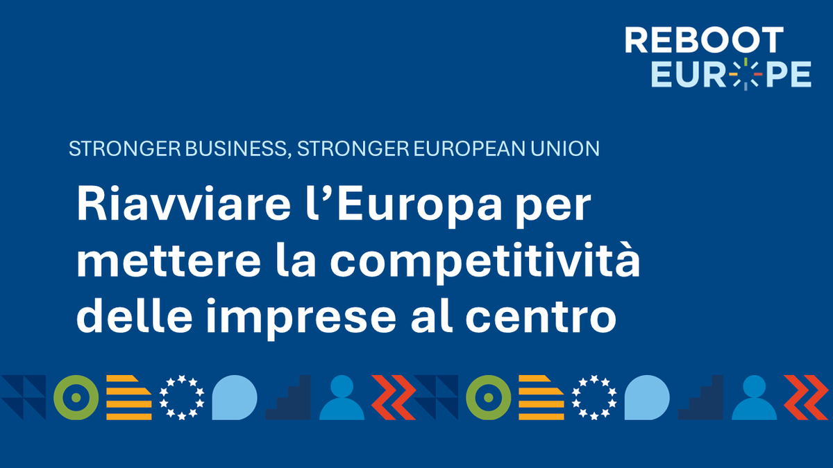 🔃 #RebootEurope è la campagna europea lanciata da @BusinessEurope per chiedere un cambiamento nelle politiche 🇪🇺 in vista delle #EUelections2024 e mettere al centro la competitività industriale. Scopri le proposte concrete per riavviare l'UE➡️ rebooteurope.eu