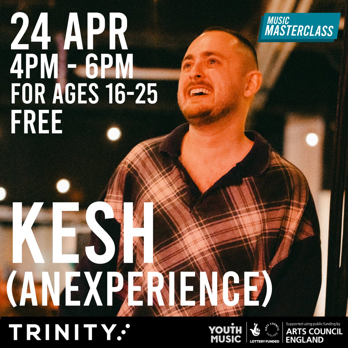 Tomorrow, Bristol’s favourite party-starter and the mind behind AnExperience and Pangea, Kesh, joins us at Trinity to deliver this month’s free Music Masterclass for 16-25 year olds 🎶🎓 Head to the link below to secure your place: trinitybristol.org.uk/whats-on/2024/…