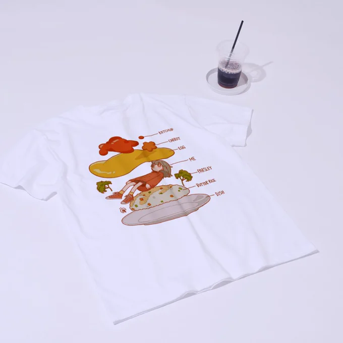 「 お知らせ 」SUZURIにて、オムライスTシャツ全4種の販売を開始しました!■販売商品 ・スタンダードTシャツ ・ヘビーウェイトTシャツ ・オーバーサイズTシャツ ・ビッグシルエットTシャツ■販売ページ  #suzuri 