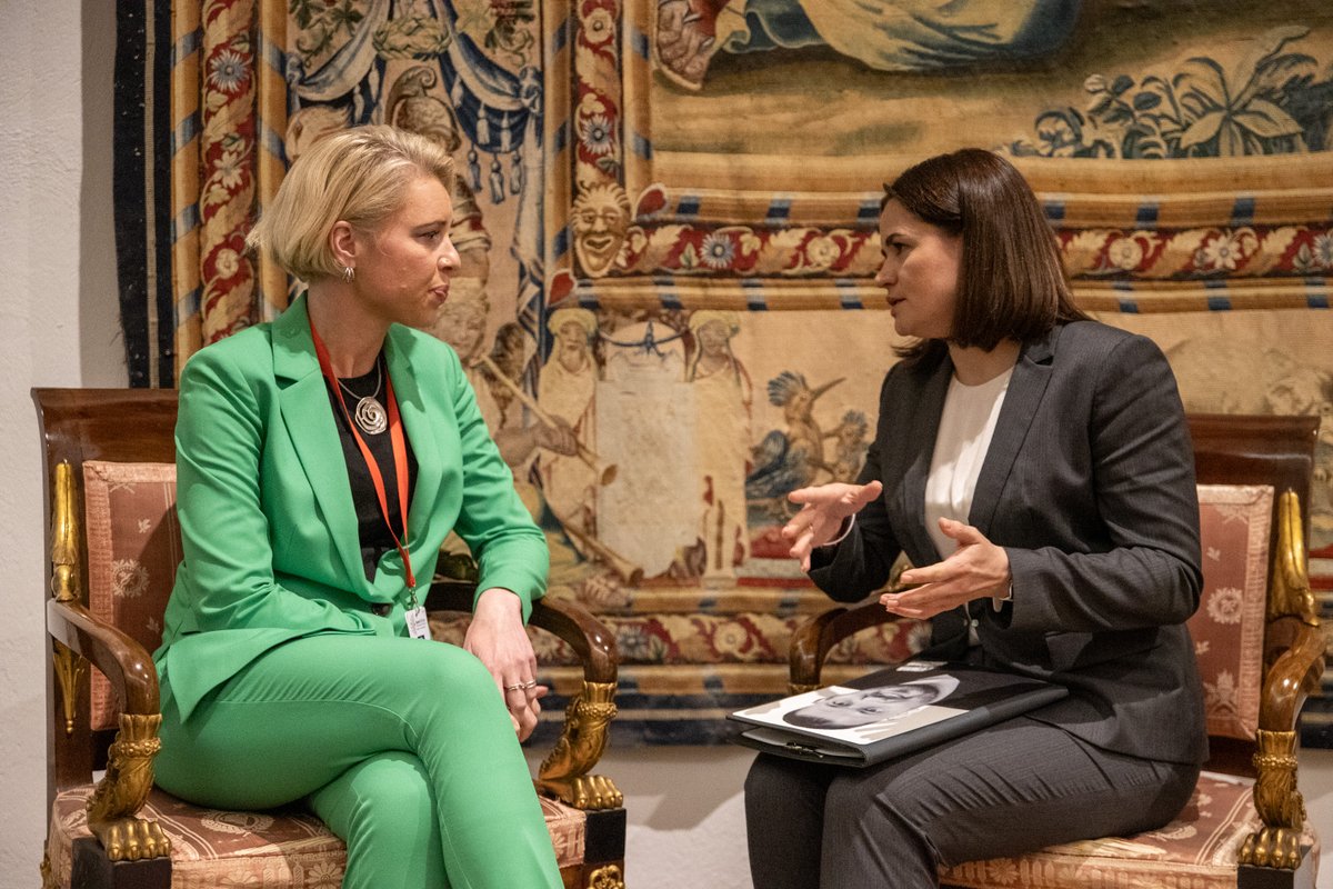 Inspired by strong female leaders like Urška Klakočar Zupančič, President of the 🇸🇮 National Assembly. We discussed creating a parliamentary 'Group of Friends of Democratic Belarus' & 🇸🇮's support at the #UNSC. Our talk also focused on how to elevate women’s roles in politics.