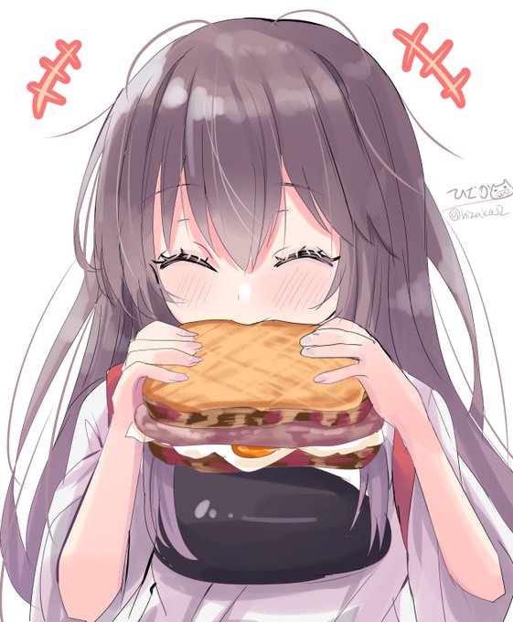 「黒髪 ハンバーガー」のTwitter画像/イラスト(新着)