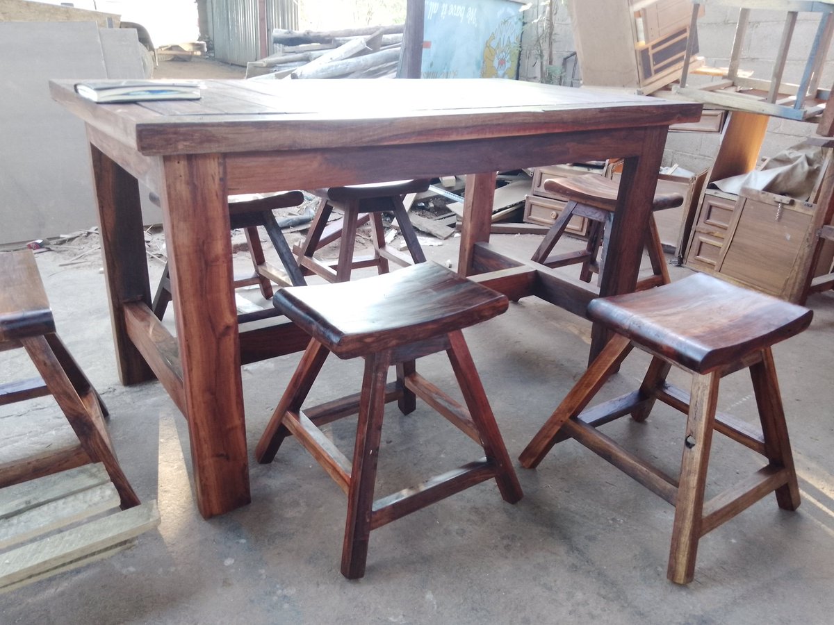 mvie17's tweet photo. @daddyhope Rustic teak dinning set, consists of 6 stools and a beautifully handcrafted table. Readily available, call or app on +263717105918 https://t.co/UtaKxnyeZb