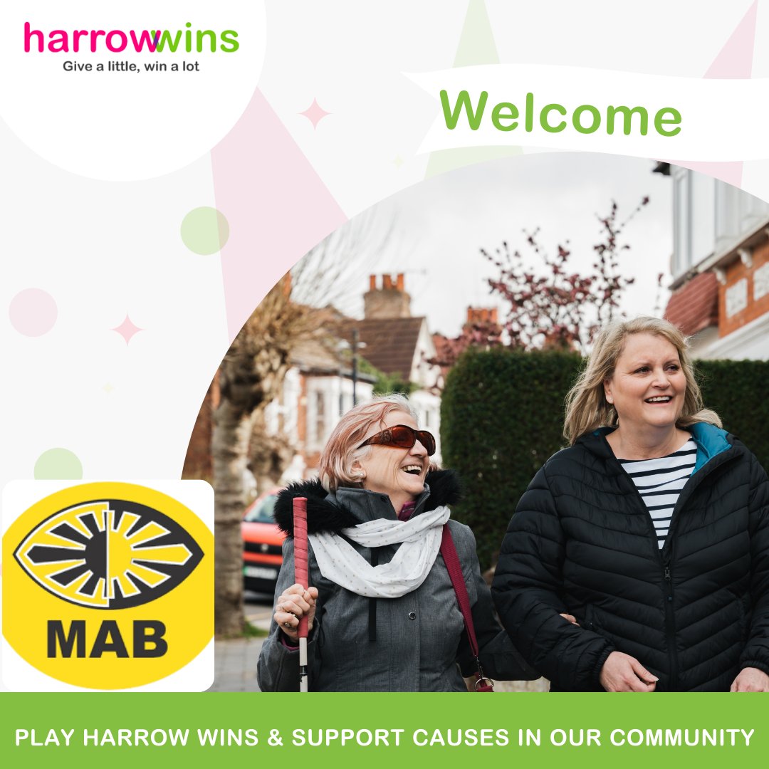 Welcome to @MiddlesexBlind who have joined Harrow Wins Middlesex Association for the Blind (MAB) is dedicated to empowering visually impaired individuals to live independently and fully participate in their communities. Play here: harrowwins.co.uk/support/middle…