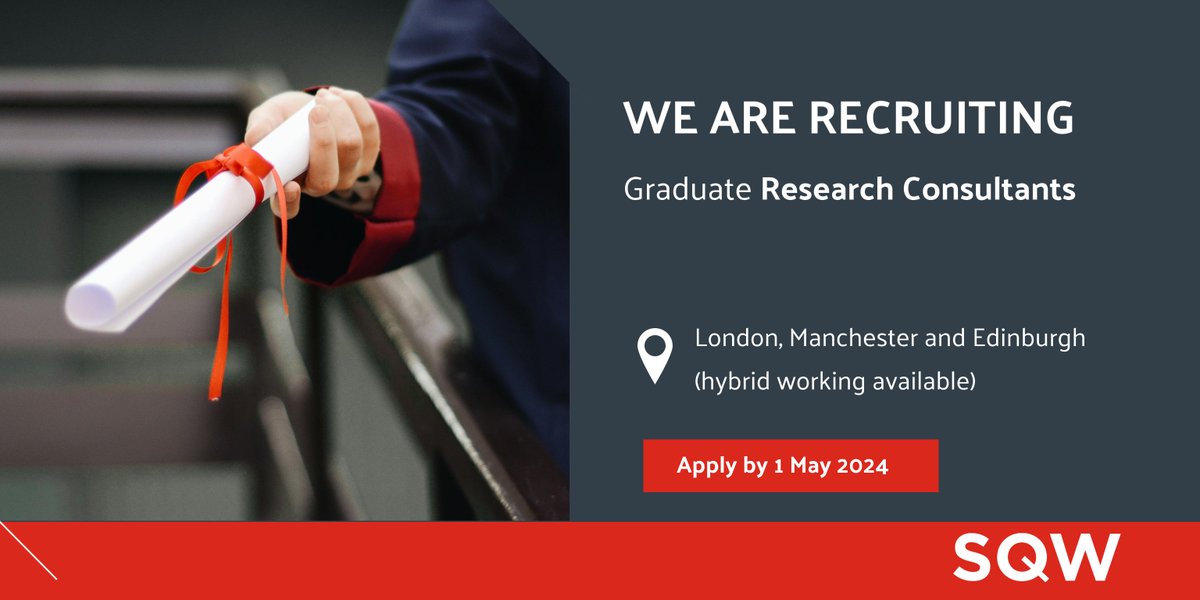 Are you a bright and motivated graduate interested in public policy and economic & social development? Our Research Consultant Development Programme is now open! 🗓️ Apply by 1 May 2024. Applications are reviewed as they come in. careers.sqw.co.uk