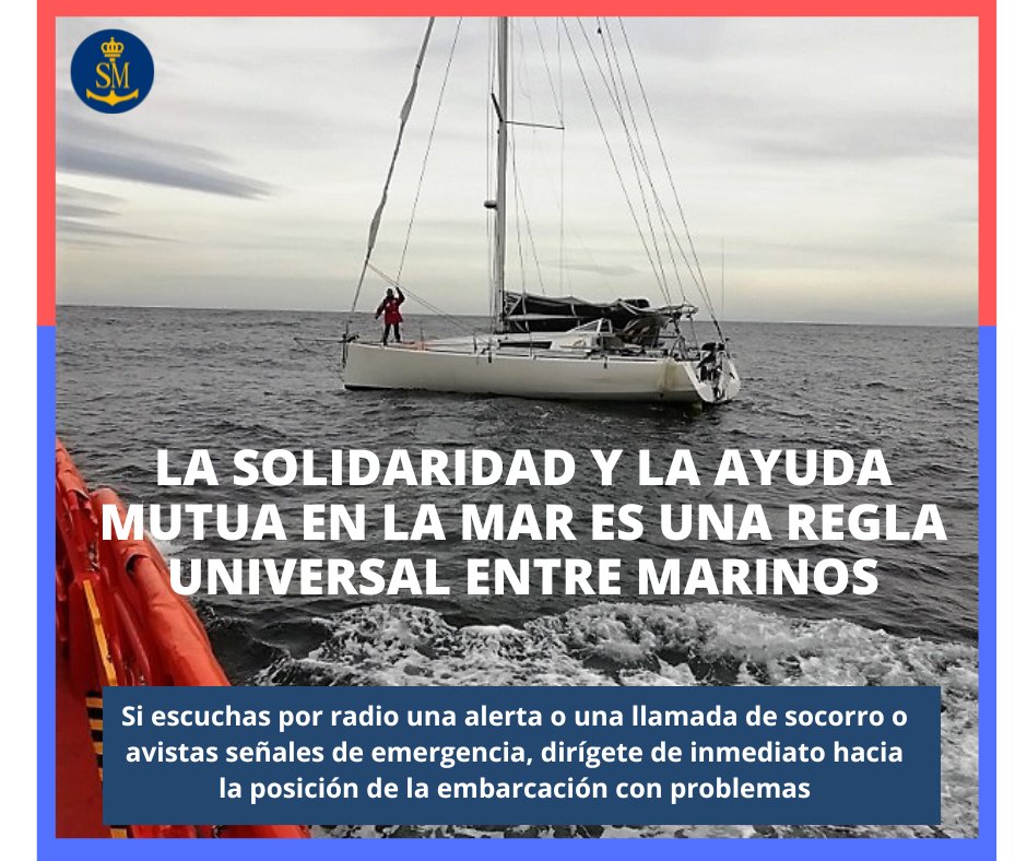 ⚓️La ayuda mutua en la mar es regla universal entre marinos. El socorro por otras embarcaciones puede ser la forma+ rápida de asistencia/la única posible en medio del océano, lejos de los servicios de salvamento ➡️Es vital mantener la escucha en los canales/Frecuencias de socorro