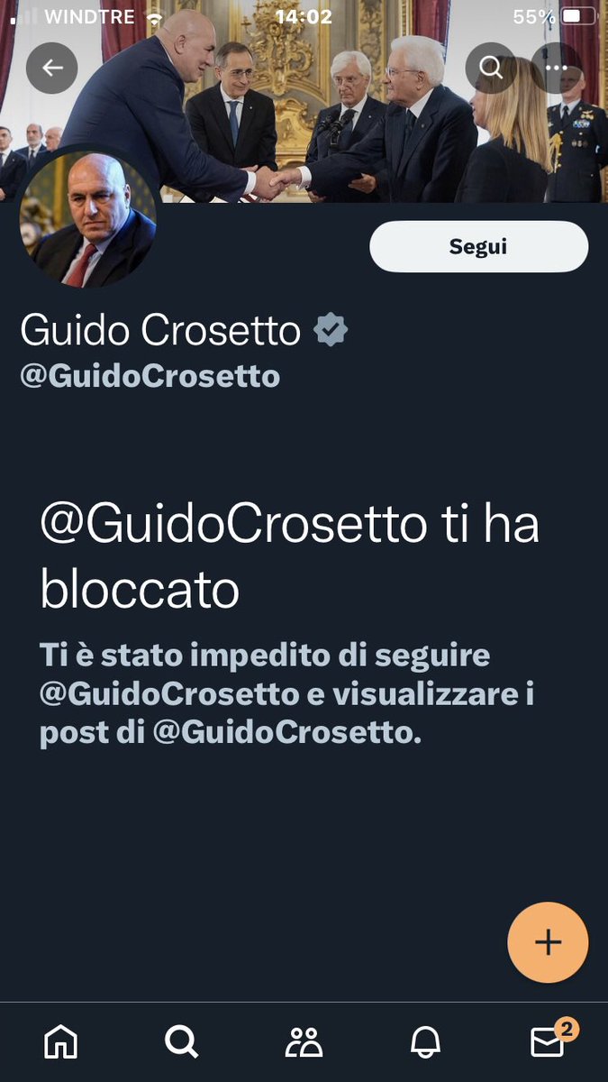 @MinisteroDifesa @GuidoCrosetto @SM_Difesa @Esercito @ItalianNavy @ItalianAirForce @_Carabinieri_ @segredifesa @Difesa_Servizi @ItalyinTunisia Egregio illustrissimo signor ministro della difesa Dottor #GuidoCrosetto perché mi ha bloccato ? Ho persino servito la Patria, con disciplina ed onore, svolgendo il servizio militare nella gloriosa Arma dei @_Carabinieri_ .