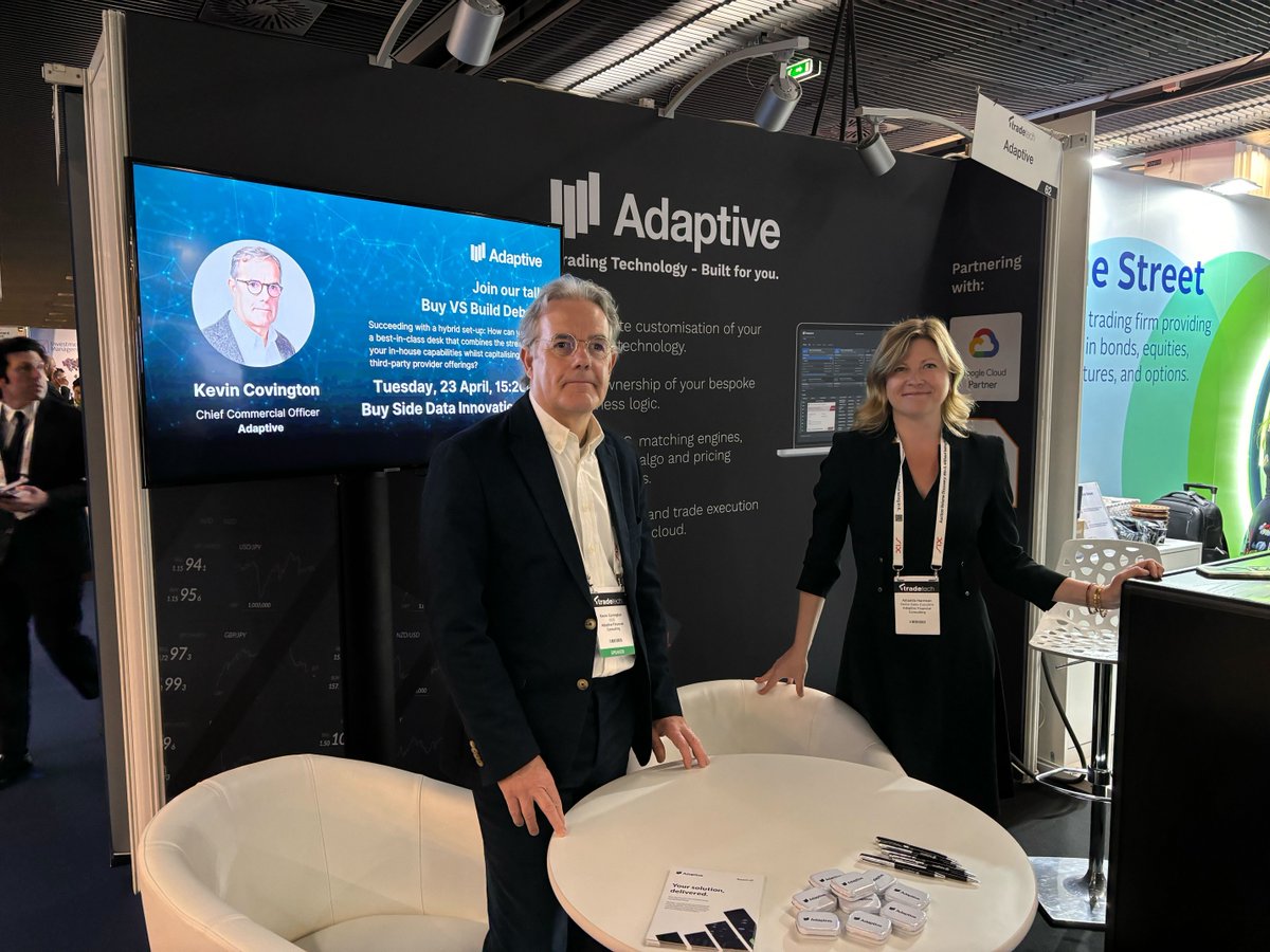We are at @tradetech in Paris! Meet us at our booth number 62. We have our CCO, Kevin Covington, speaking today at 15:20PM on the Buy VS Build Panel, and our colleagues Amanda and Arek, Solution & #Aeron Specialists waiting for you! 😉 #TradeTech #Trading #EquityTrading #BuySide
