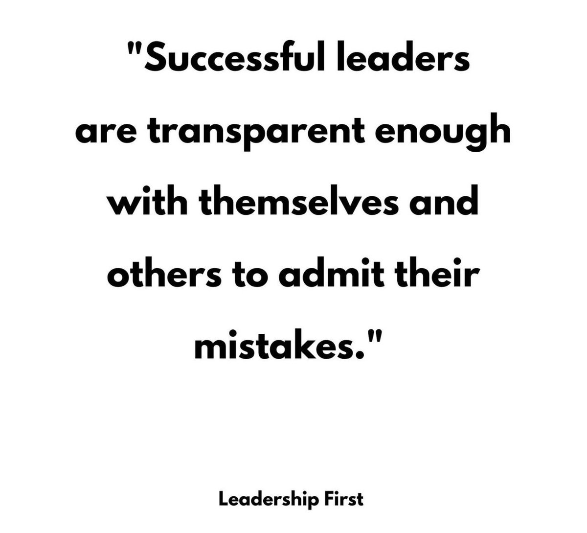 Mistakes are inevitable. Even the greatest leaders make them. What sets exceptional leaders apart is their willingness to take responsibility for their mistakes. Holding ourselves accountable, we create a more trusting & productive environment for the entire team. #bethechange