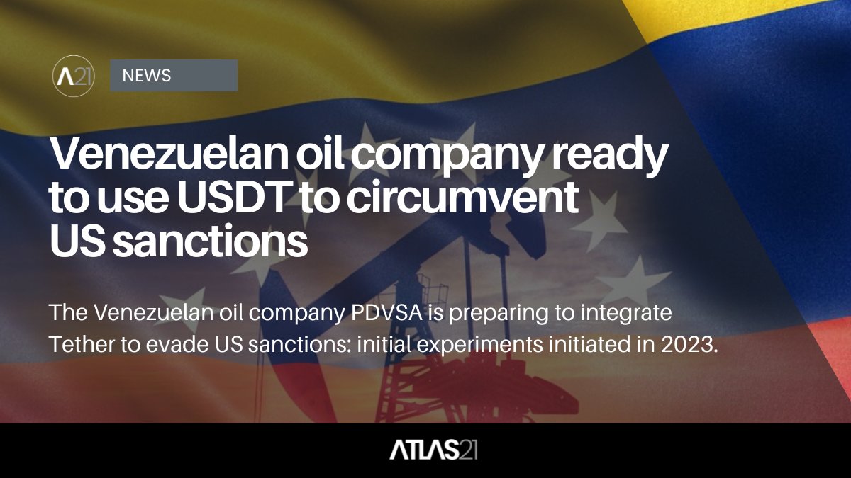 CRYPTO - Venezuelan oil company ready to use USDT to circumvent US sanctions According to Reuters, PDVSA, the state oil company of Venezuela, is accelerating the integration of Tether (USDT) into its business operations in order to circumvent new sanctions from the United…