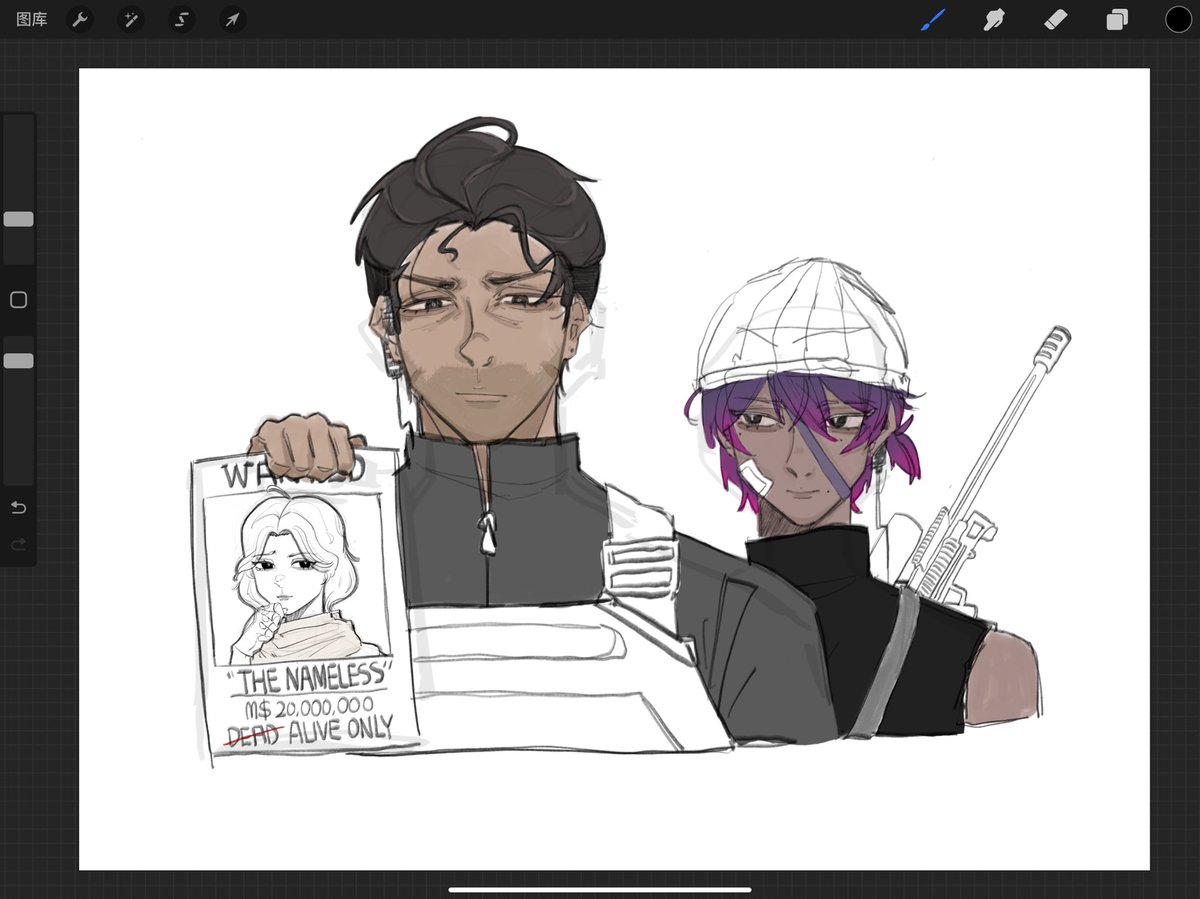 Moki41816503's tweet photo. Sketch of my imagination that OC joins Los Vaqueros and in a mission with Alejandro to capture Valeria.
#valejandro is the best

#COD19 #AlejandroVergas #ValeriaGarza #OC #callofduty https://t.co/N6gPDZoUUy