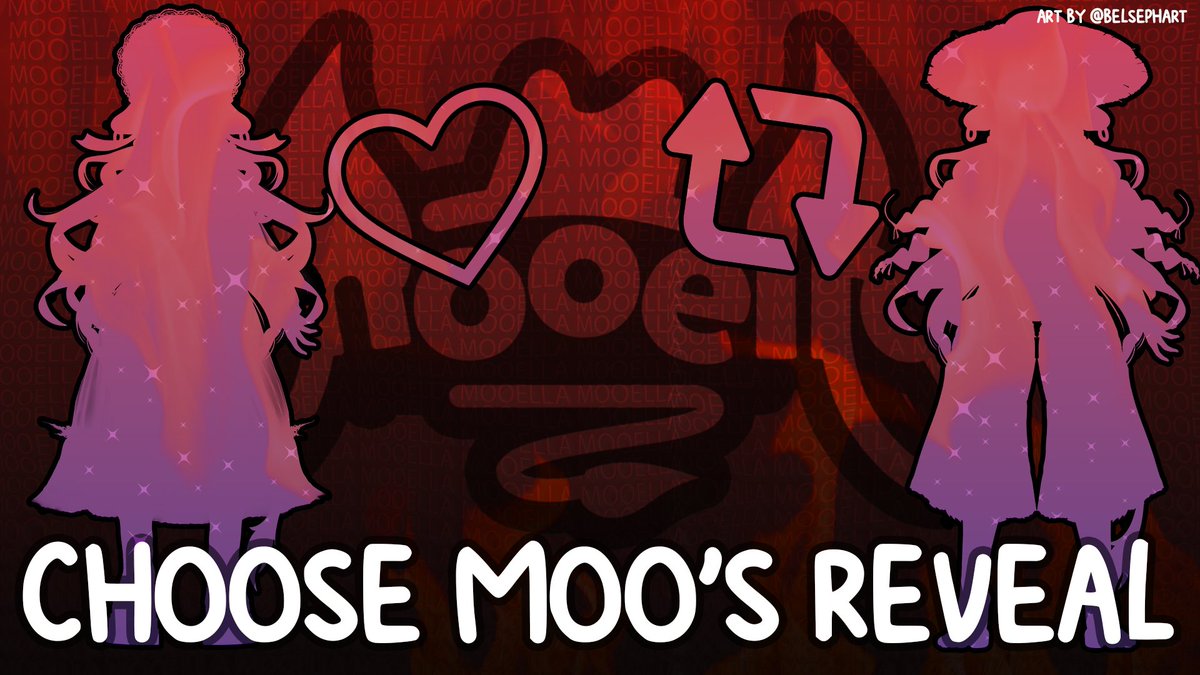 MOO2.0 MODEL REVEAL🥩🍓 i've got that new drip 🩸 ❤ & 🔁 TO CHOOSE YOUR OUTFIT. FIRST TO 100 IS REVEALED AT 20:00 UTC #vtuber #vtuberEN #vtuberdebut #modelreveal