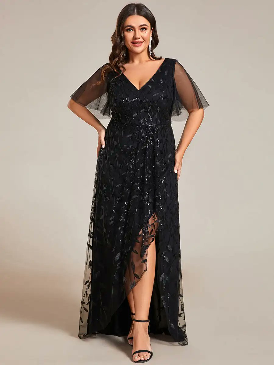 This Sequin V-Neck Women's Plus size Formal Dress is a stylish option for any formal occasion. 
.
.
.
#allformetoday #womenfashion #womenclothing #maxidress #longdress #eveningdress #beautifuldress #sequinsdress #formaldress #viral #trend #fashion  #plussizedresses #motherday