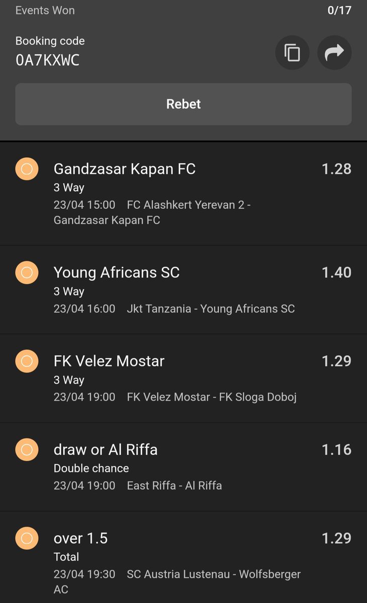 Today's running bet 🔥🔥 120+ odds💥💥 Kickoff 15:00 Link odibets.com/share/0A7KXWC 10 odds💥 Sporty Tips selection Link odibets.com/share/QX8VSHJ