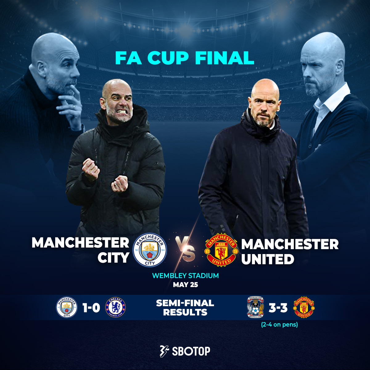 Manchester United booked their #FACup final spot after a dramatic penalty shootout against Coventry.

Can the Red Devils avenge themselves against Manchester City for last year's final defeat? #ManchesterDerby