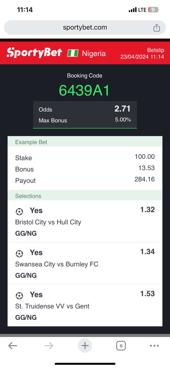 Bet of the day. 🆔🆔 Sportybet lovers robbery 6439A1 t.me/draw_punter t.me/draw_punter @Dhavidtips @Mrbankstips @Ekitipikin @mrbayoa1 @Promisepunta @Loudpunter @LouieDi13 @Loveb3rds @TalentedFBG