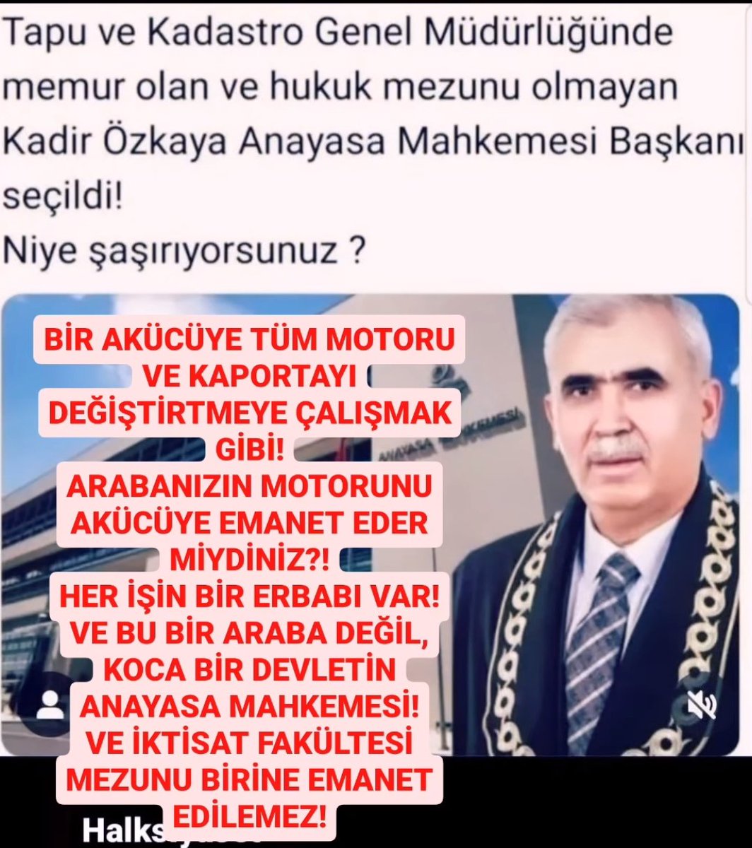 Şaşırdık mı tâbi ki hayır. Daha önce de hayvanat bahçesi müdürü TÜBİTAK başkanı olmuştu. Diplomasızların iktidarında yaşıyoruz....