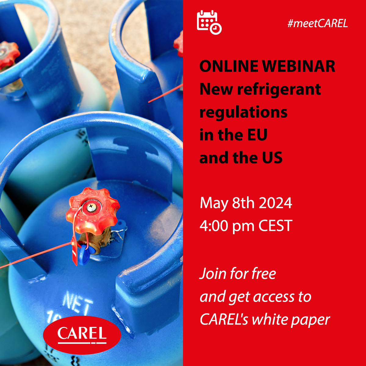CAREL_group's tweet photo. Discover how the #FgasRegulation, #AIMact, and #PFAS restrictions are impacting #RACHP applications in the EU and the US.
Join our #FreeWebinar quiz with prizes and get access to the new release of our white paper.
Learn more and register: https://t.co/so1gs1S0HL
#meetCAREL https://t.co/benvoLHfMT