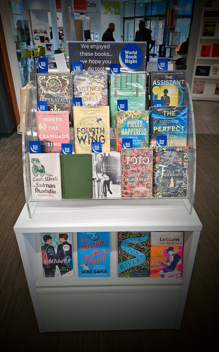 If you're looking for a good quality read and you're passing by the library today, take a look at our #WorldBookNight display. Every book has been carefully recommended by a member of library staff 📚