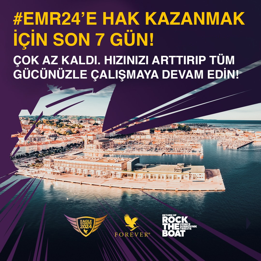 #EMR24’E HAK KAZANMAK İÇİN SON 7 GÜN!

Sıkı Çalışmaya Devam Edin.

#ForeverProud