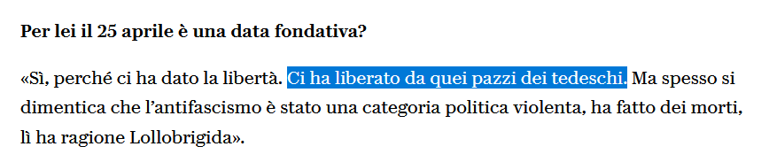 Bocchino a Repubblica: 'Il 25 aprile ci ha dato la libertà. Ci ha liberato da quei pazzi dei TEDESCHI' #Momentocabaret