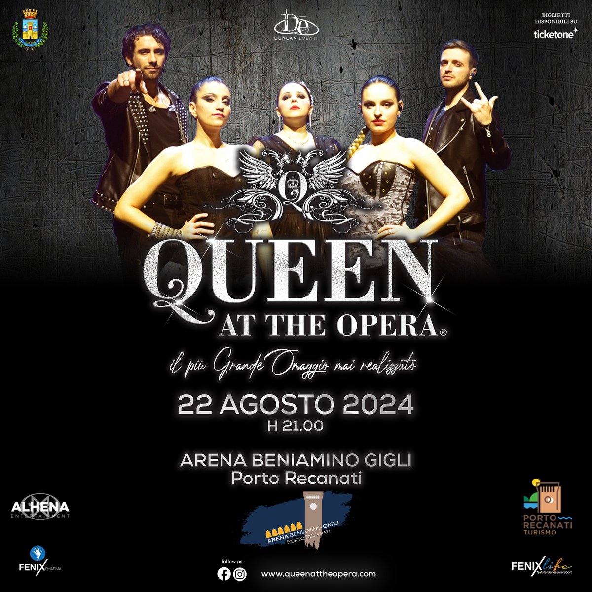 Queen at the Opera: un tributo rock-sinfonico da non perdere!
22 Agosto 2024 - Arena Beniamino Gigli, Porto Recanati 🇮🇹

Visual show, archi e chitarra elettrica per un'esperienza indimenticabile!

Biglietti nel link in bio! #queenattheopera #portorecanati #ciaotickets
