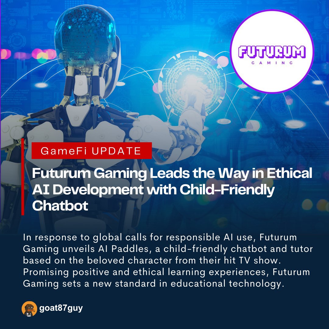 🚨BREAKING:🕊️ Dive into the world of ethical gaming with @futurum_gaming! 🎮 

Meet AI Paddles, Futurum Gaming adorable chatbot and tutor inspired by the beloved character 🐻‍❄️ Paddles!

Join Futurum Gaming in crafting positive and engaging learning experiences for kids, all while