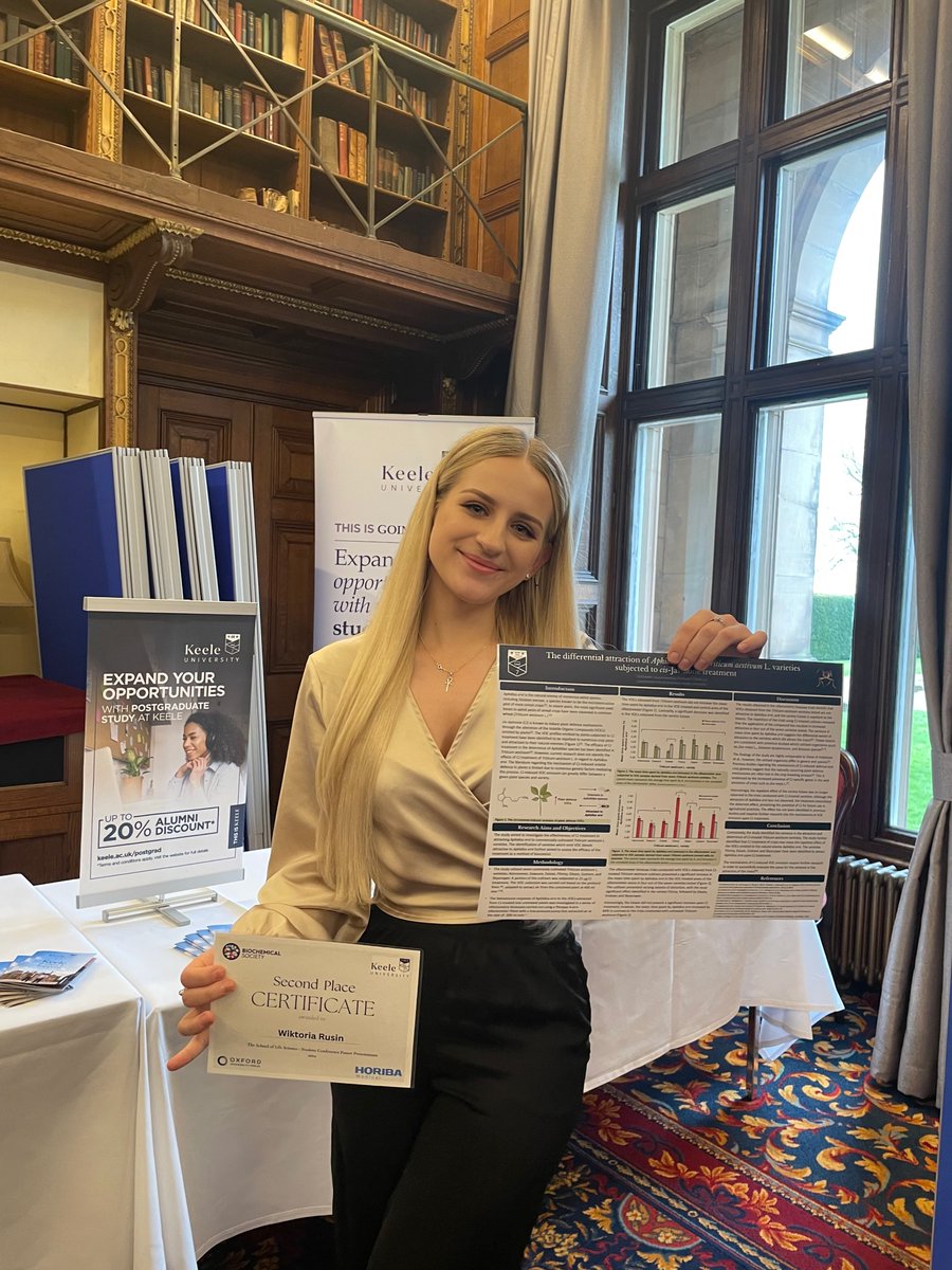 WiktoriaRusin3's tweet photo. @KeeleUniversity Life Sciences Undergraduate Conference.

It has been an amazing opportunity to present my final year project, ''The differential attraction of Aphidius ervi to Triticum aestivum L. varieties subjected to cis-Jasmone''.

@KeeleLifeSci @chem_ecol https://t.co/fyhBvZ9lqC