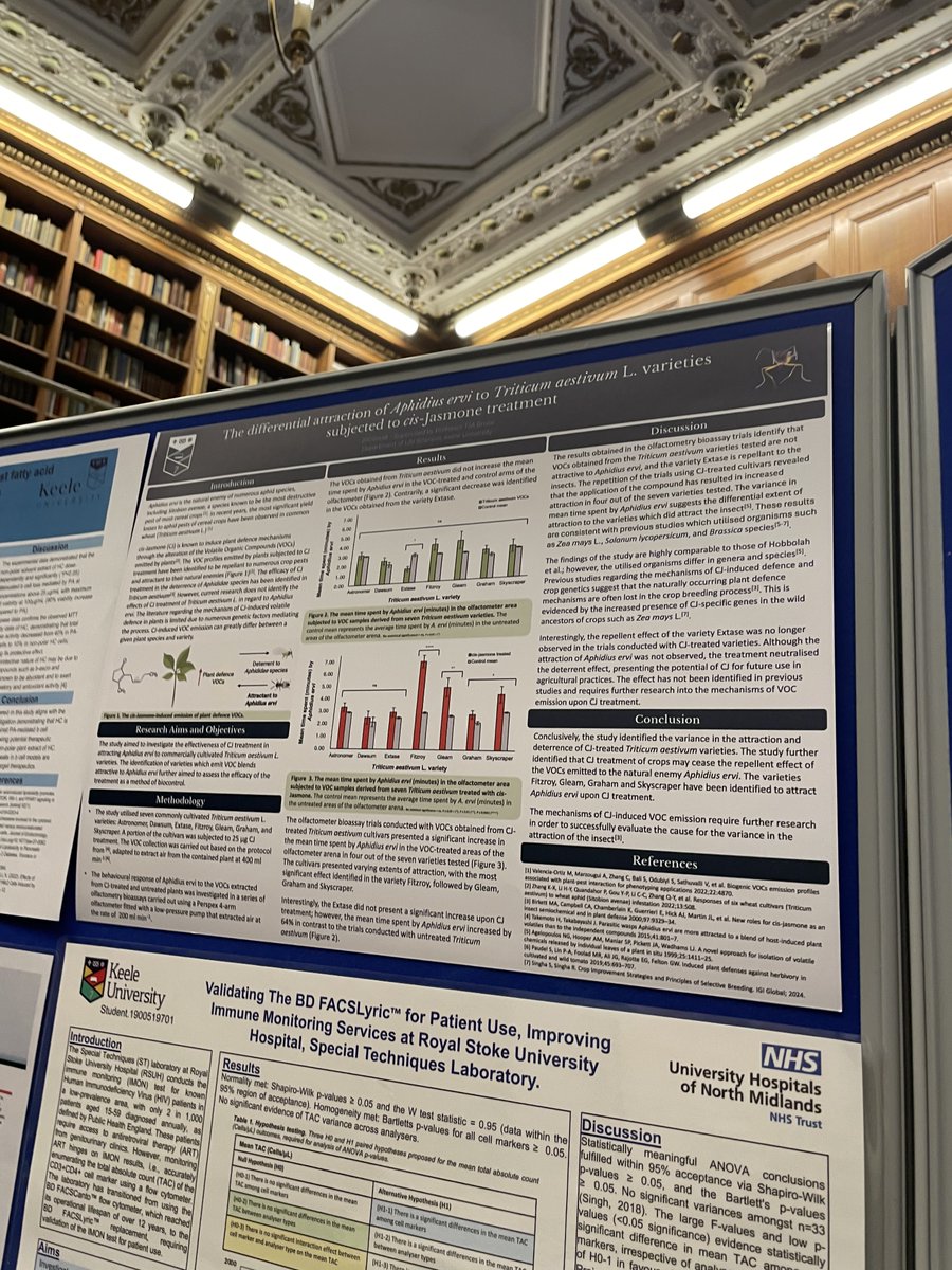 Wiktoria Kinga Rusin (@wiktoriarusin3) on Twitter photo <a href="/KeeleUniversity/">Keele University 🐿️</a> Life Sciences Undergraduate Conference.
It has been an amazing opportunity to present my final year project, ''The differential attraction of Aphidius ervi to Triticum aestivum L. varieties subjected to cis-Jasmone''.
<a href="/KeeleLifeSci/">Keele Life Sciences 🌍</a> <a href="/chem_ecol/">Keele Chemical Ecology</a> <a href="/KeeleUniversity/">Keele University 🐿️</a> Life Sciences Undergraduate Conference.
It has been an amazing opportunity to present my final year project, ''The differential attraction of Aphidius ervi to Triticum aestivum L. varieties subjected to cis-Jasmone''.
<a href="/KeeleLifeSci/">Keele Life Sciences 🌍</a> <a href="/chem_ecol/">Keele Chemical Ecology</a>