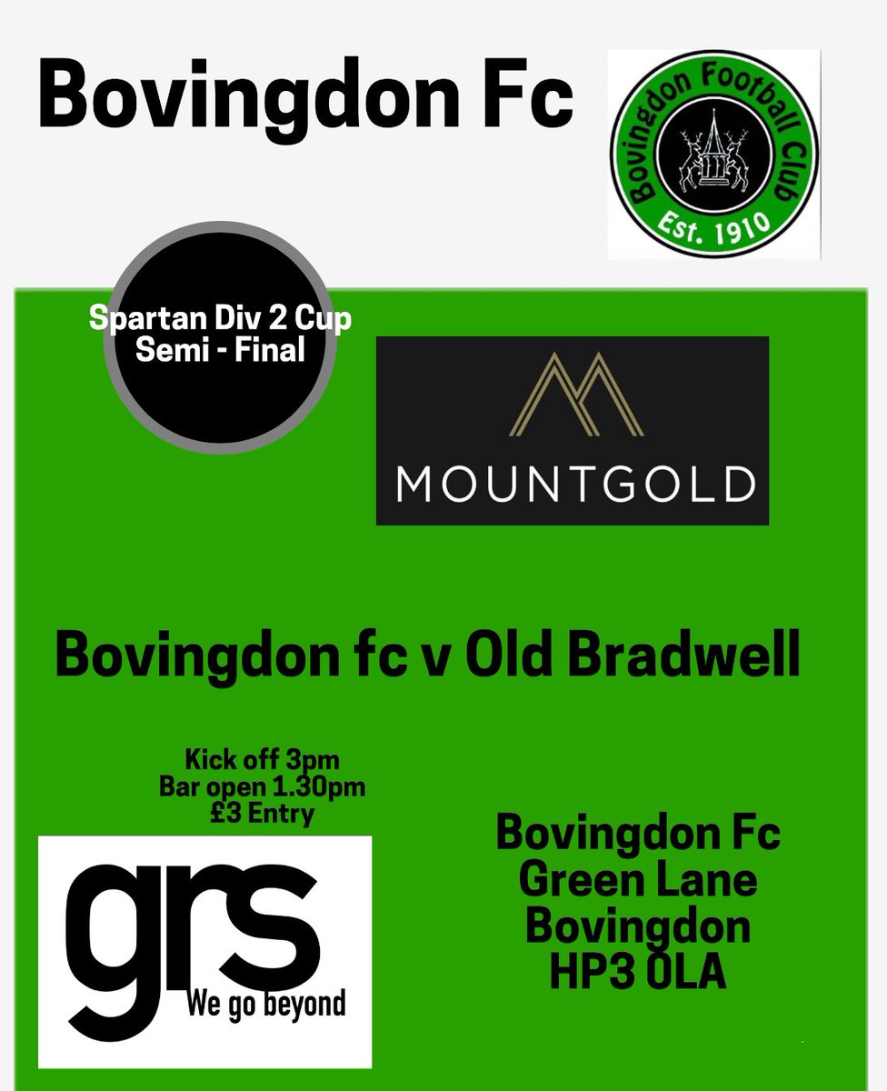Big game for us this coming Saturday Div 2 cup semi final against @OldBradwellUtd. 3pm kick off bar open from 1.30pm £3 entry Come along and support the boys in their attempt to win some silverware 💚⚽️