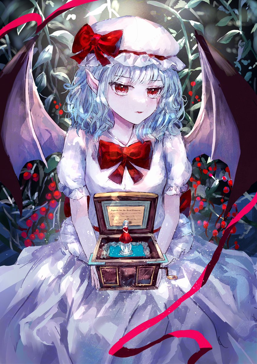 remilia scarlet 1girl solo looking at viewer short hair shirt skirt red eyes  illustration images