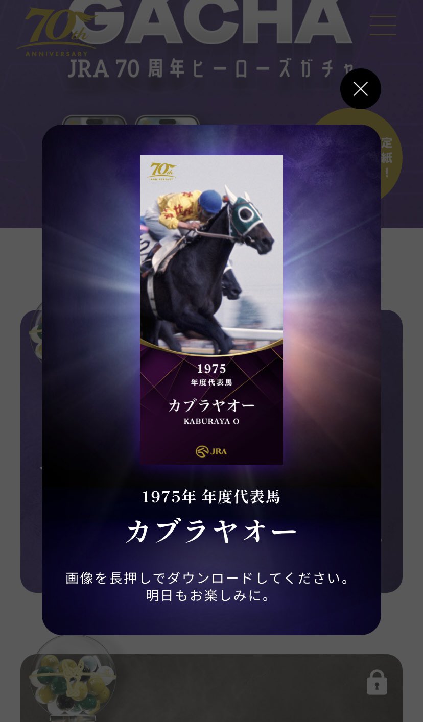 競馬パネル：カブラヤオー「1975年 第42回東京優駿」 競馬パネル：カブラヤオー「1975年 第42回東京優駿」 競馬パネル