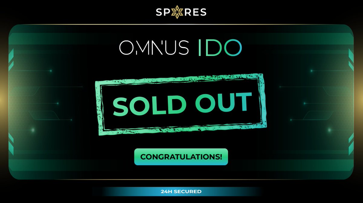 🎆 𝗢𝗠𝗡𝗨𝗦 𝗜𝗗𝗢 𝗦𝗢𝗟𝗗 𝗢𝗨𝗧 𝗢𝗡 𝗦𝗣𝗢𝗥𝗘𝗦 𝗟𝗔𝗨𝗡𝗖𝗛𝗣𝗔𝗗!!! 🎆

Attention Spores' fellows!

The <a href="/OMNUS_xyz/">OMNUS</a> IDO was completely SOLD OUT on Spores Launchpad ✔️

🎖Spores raise: $100,000
🎖Network: BNB Chain
🎖IDO price: $0.05
🎖Listing date: Apr 26th

Thank you