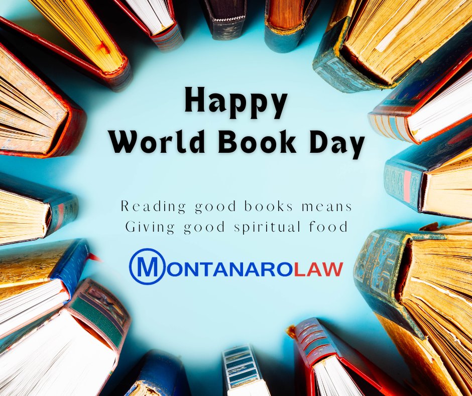 Happy World Book Day! Like good books, MontanaroLaw provides the essential nourishment your legal matters deserve. Call us today! #WorldBookDay #MontanaroLaw #GoodBooks #SpiritualFood #CallUsToday #HappyWorldBookDay
 
(516)809-7735
montanarolaw.com
info@montanarolaw.com