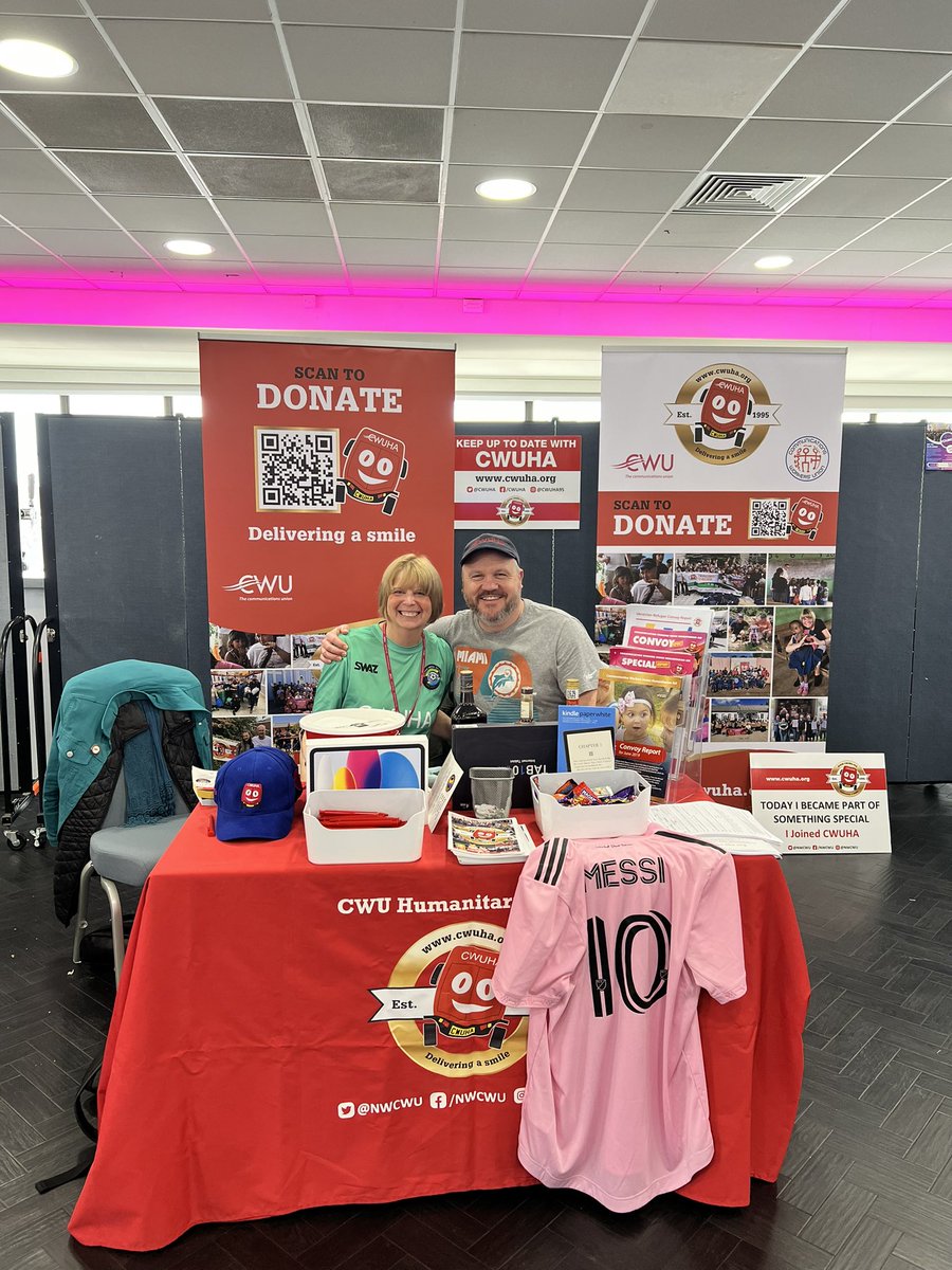 Time for the full list of our raffle prizes! For £2 you have the chance to win: An android tablet £100 voucher 2 x £50 voucher Kindle Messi Football shirt Bearface Canadian whiskey Grants triple wood scotch Captain Morgan’s Bag of CWU goodies #CWU24