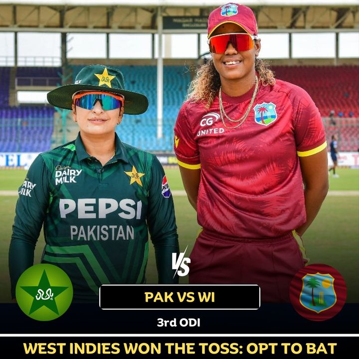 West Indies won the toss and opted to bat in the 3rd ODI 🏏

#women #cricket #PAKvsWI #ODIs #CricketTwitter #WomenCricket