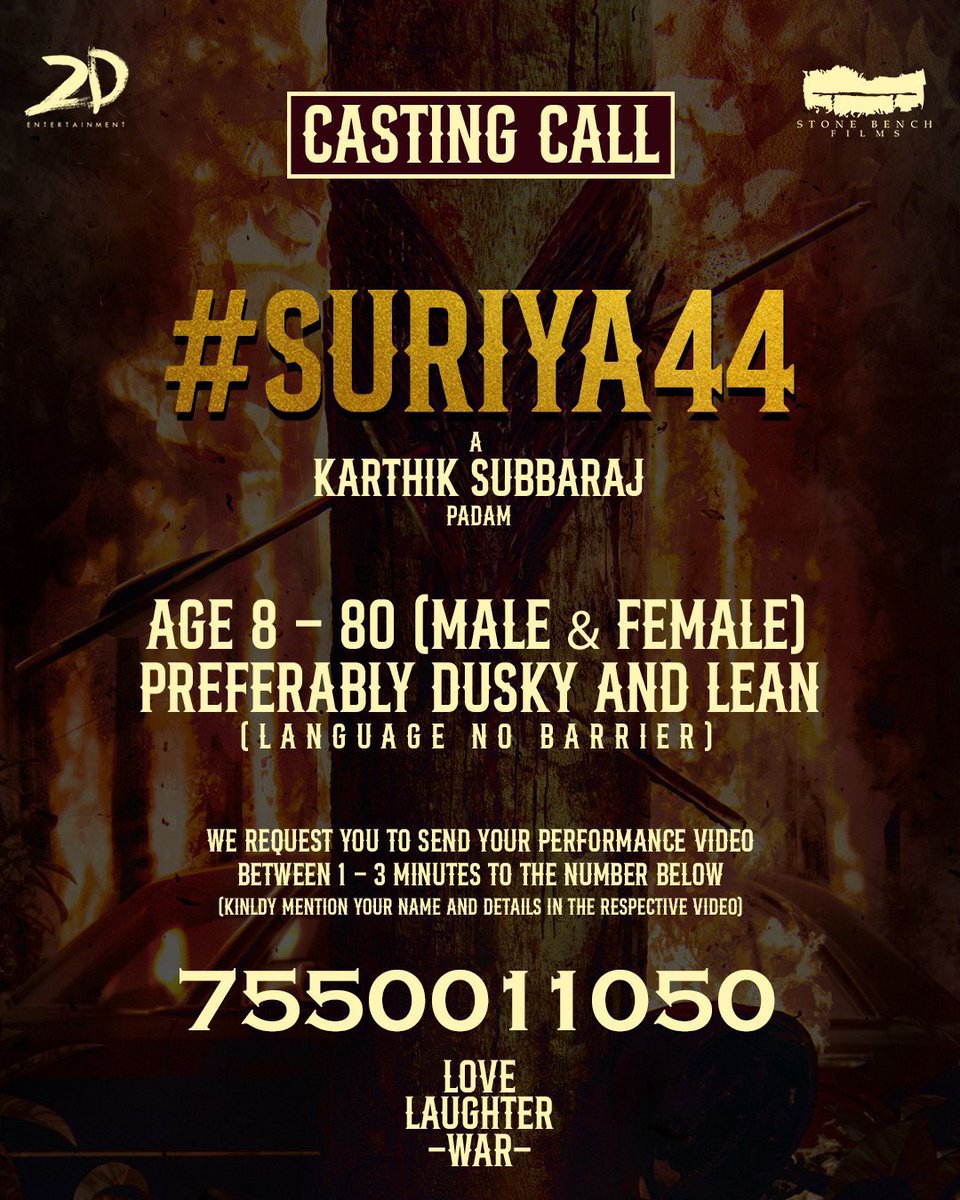 #CastingCall from team #Suriya44