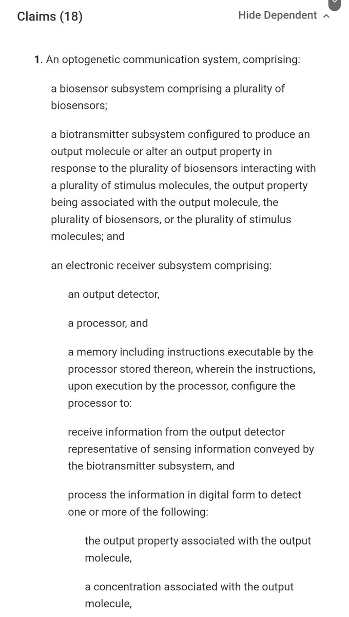 New Patent Pending

BIOLOGICAL SENSING and COMMUNICATION using OPTOGENETICS and ELECTRONICS

patents.google.com/patent/US20220…

@BarelyBook 
@connerben 
@CorinneNokel