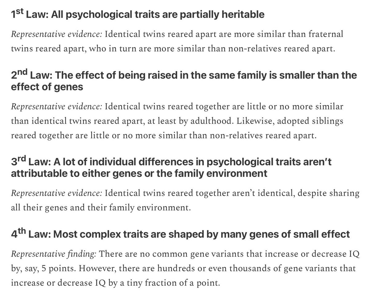 SteveStuWill's tweet photo. The Four Laws of Behavior Genetics and Why They Matter: Part 1 of my new five-part series. https://t.co/hL8cDmwkGd https://t.co/Cp2cXlZnYE