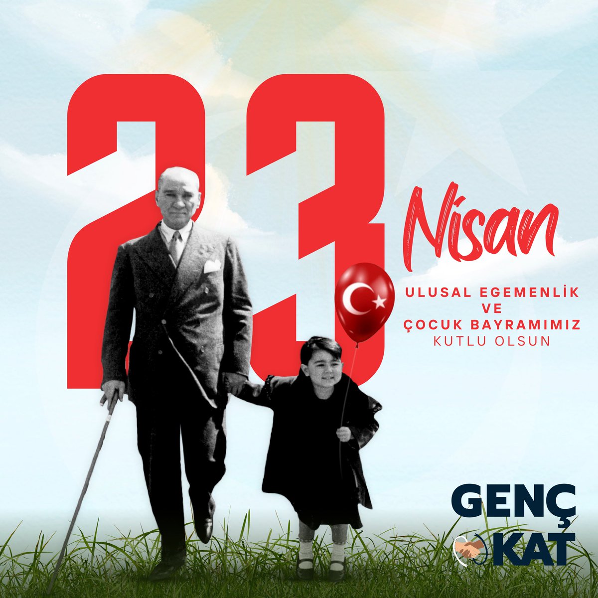 genckat's tweet photo. 🇹🇷 23 Nisan’da Cumhuriyetimizin temellerini kutluyor, çocuklarımızın umutla geleceğe adım atmasını diliyoruz. Birlikte daha güçlü, daha özgür bir Türkiye için! 🎈🎉 #23NisanUlusalEgemenlikveÇocukBayramı #CumhuriyetinBayramı https://t.co/QVsKGoVZmX