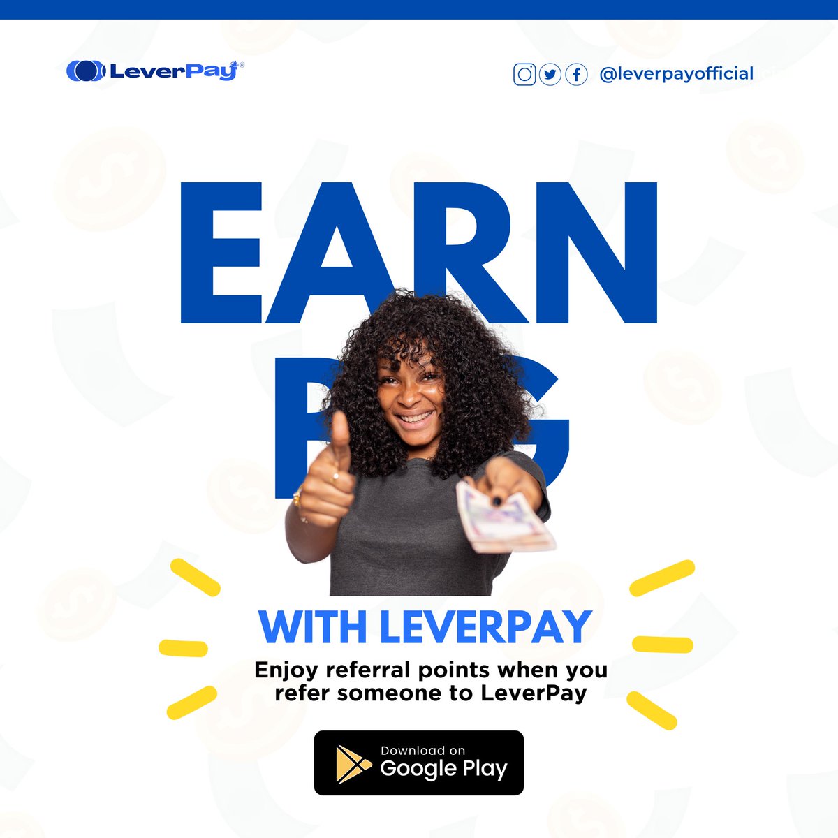 leverpay's tweet photo. Refer and earn with leverpay, download app on google playstore, refer friends and family and earn referral points 
#Referral #earn #leverpay #money #bills https://t.co/BocpkjcHhN