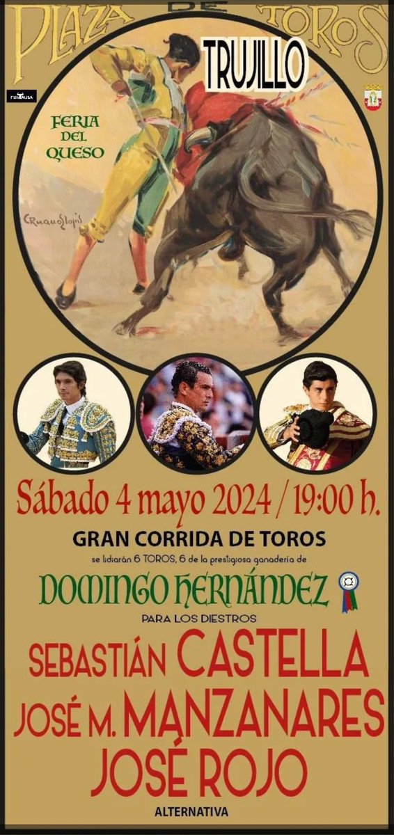 burladerotv's tweet photo. [📜🗞️ 𝗖𝗔𝗥𝗧𝗘𝗟𝗘𝗦 𝗔𝗖𝗧𝗨𝗔𝗟𝗜𝗗𝗔𝗗]

José Rojo tomará la alternativa en Trujillo , durante la celebración de su tradicional Feria del Queso
https://t.co/whIQB2DZPm https://t.co/BqBHEOcyJx