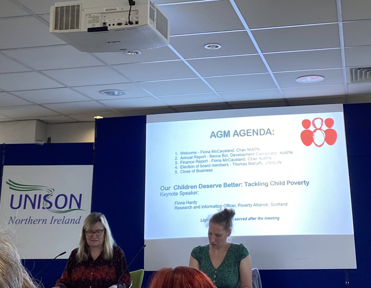 This morning we are attending @NIAntiPov AGM to gain insight on their work and hear from @PovertyAlliance’s Fiona McHardy on tackling child poverty Stay tuned for more updates!