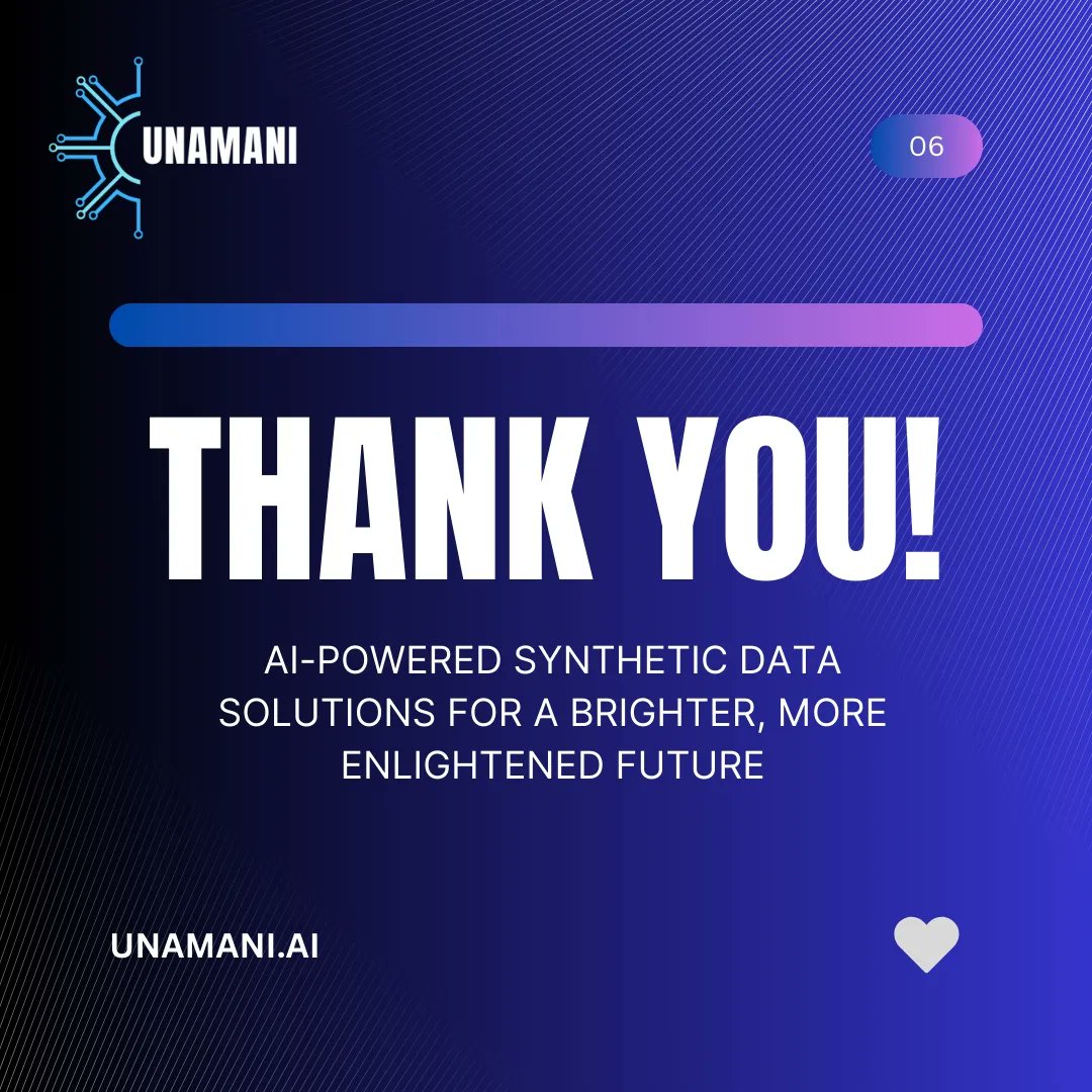 AI-powered synthetic data solutions for a brighter, more enlightened future!💡

Learn more by clicking on our bio or below 👇🏽 
unamani.com

#syntheticdata #artificialintelligence #technology #datascience #aipowered #datasolutions #ai #changinglives #dataset