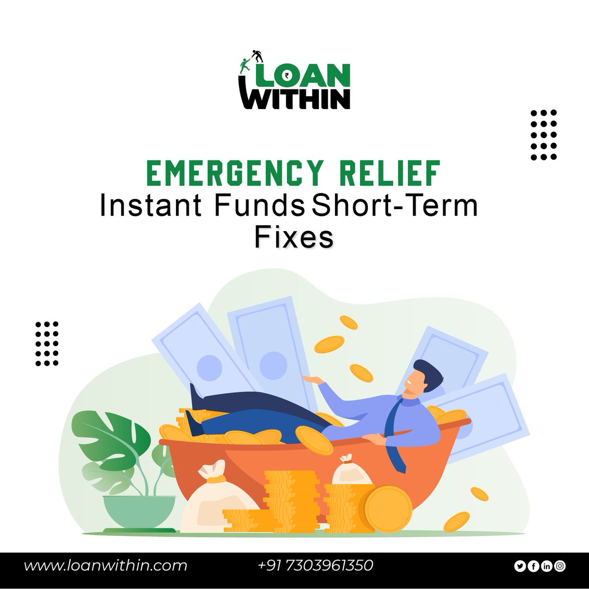 Our easy, short-term loan solutions are custom-made to propel you towards success with lightning-speed approval. 

#shorttermloans #instantloan #loan #loanprovider #loanservices #emiloan #business #money #finance #shorttermbusiness #buinessloan #instantbusinesloan #onlineloan