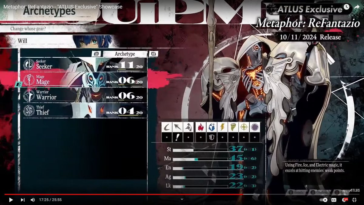 Atlus continues to pay their UI designers well and their UI designers continue to deliver outstanding work. It's like there's a correlation here. :) Shots from the recent Metaphor: ReFantazio showcase.