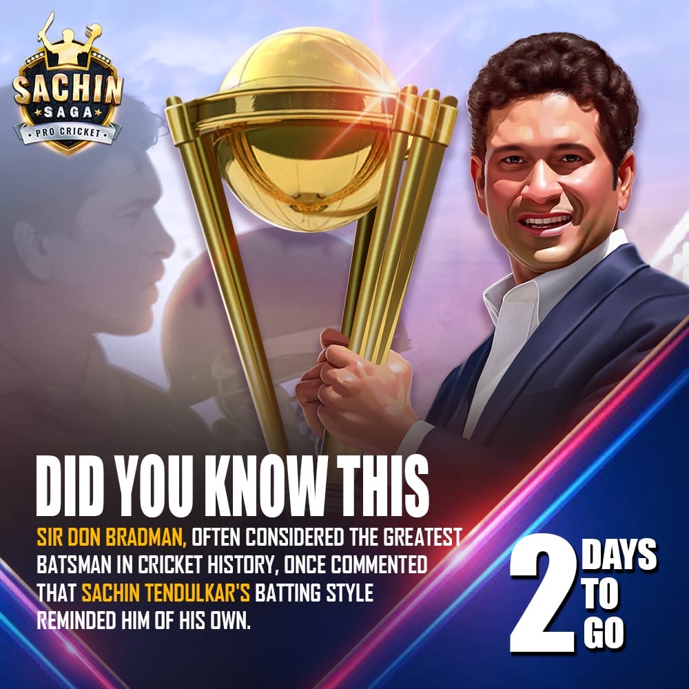 Nostalgia hits as Don Bradman watches Sachin Tendulkar in action. 🏏✨

#SRT51 #HappyBirthdaySachin #2DaysToGo #ItsPROtime #SachinSagaProCricket